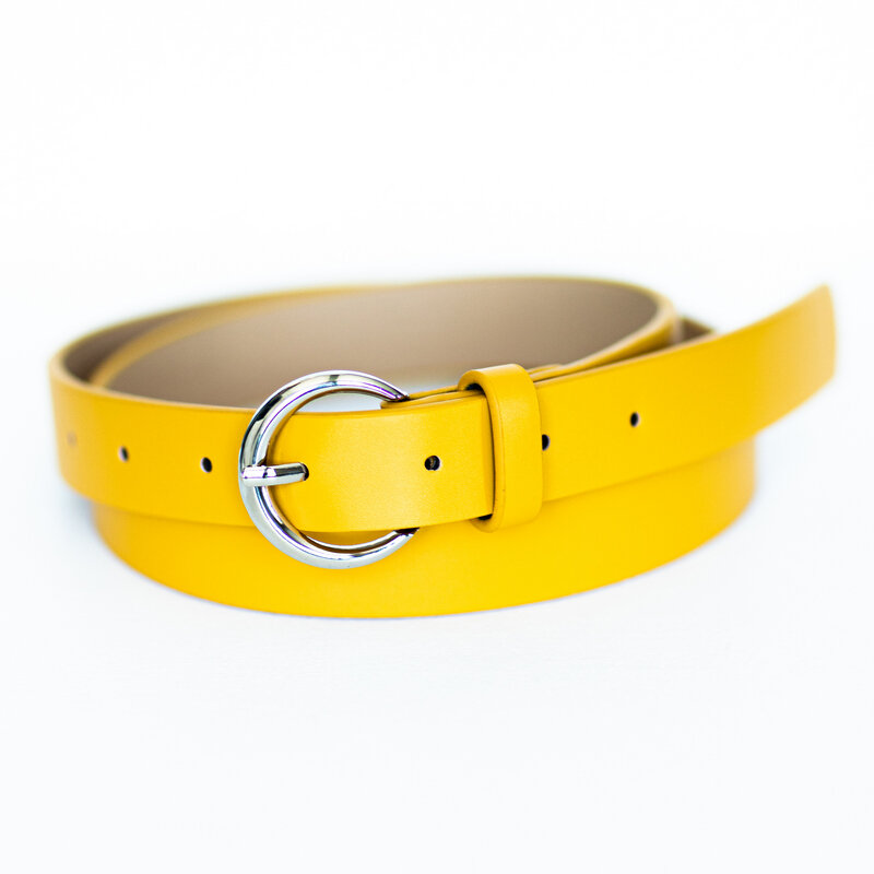 Ремень 009 желтый/серебро