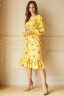 Платье 466/20, желтый/ласточки