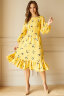 Платье 466/20, желтый/ласточки
