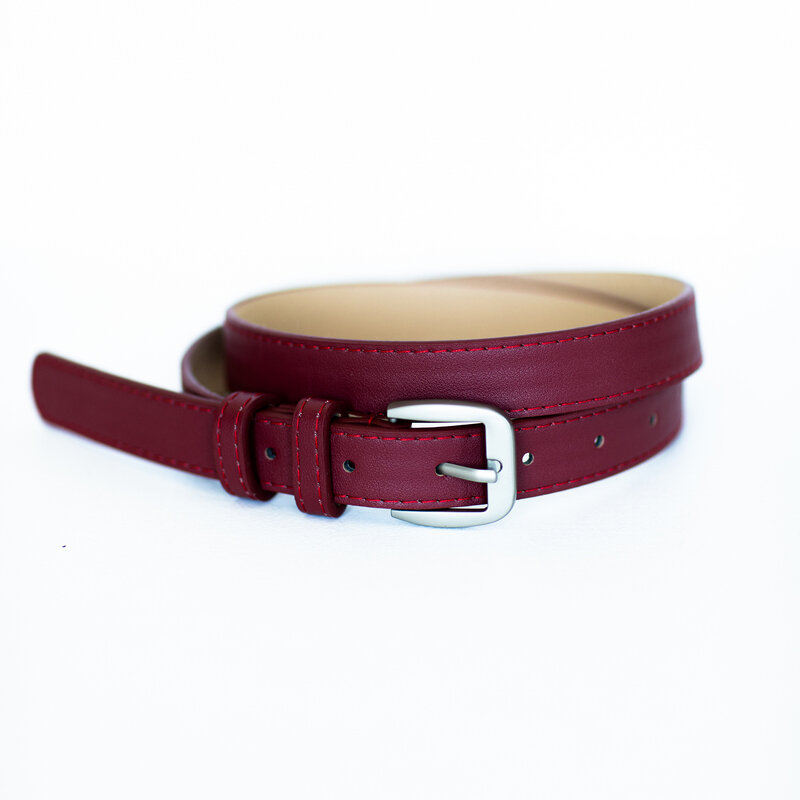 Ремень 010 бордо/серебро