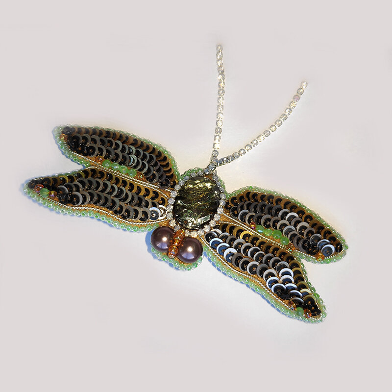 Брошь стрекоза 3д