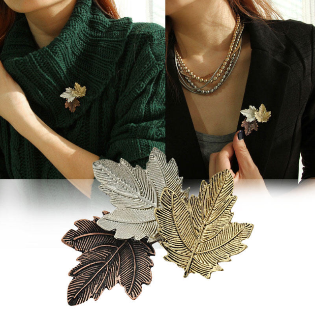 Брошь 008, листья