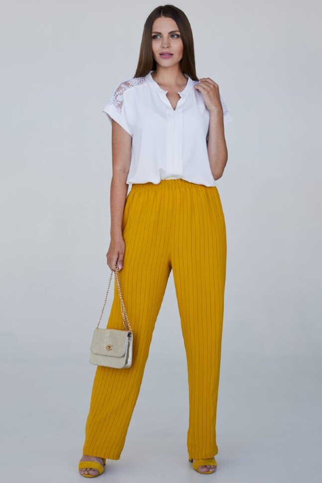 Костюм 2-363, горчичный полоска/айвори