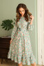 Платье 466/1, мята/цветы