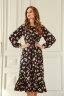 Платье 466/2, черный/цветы