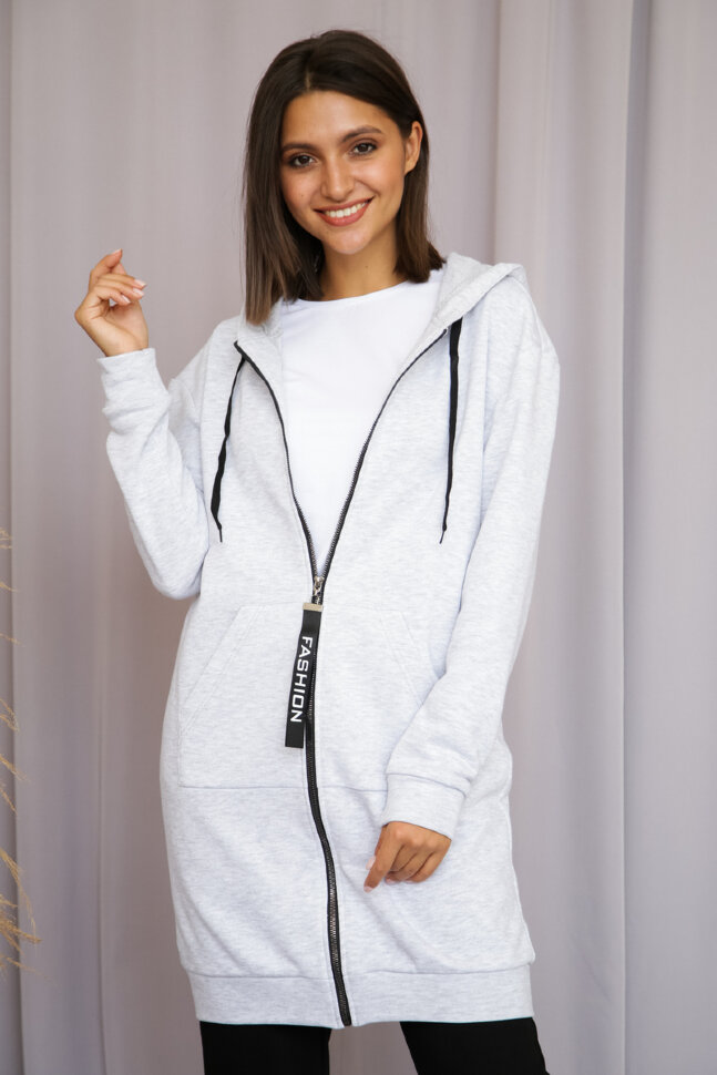 Толстовка 404, серый меланж