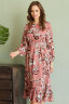 Платье 466/14, ягодный/цветы
