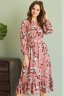 Платье 466/14, ягодный/цветы