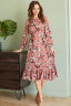 Платье 466/14, ягодный/цветы