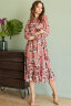 Платье 466/14, ягодный/цветы