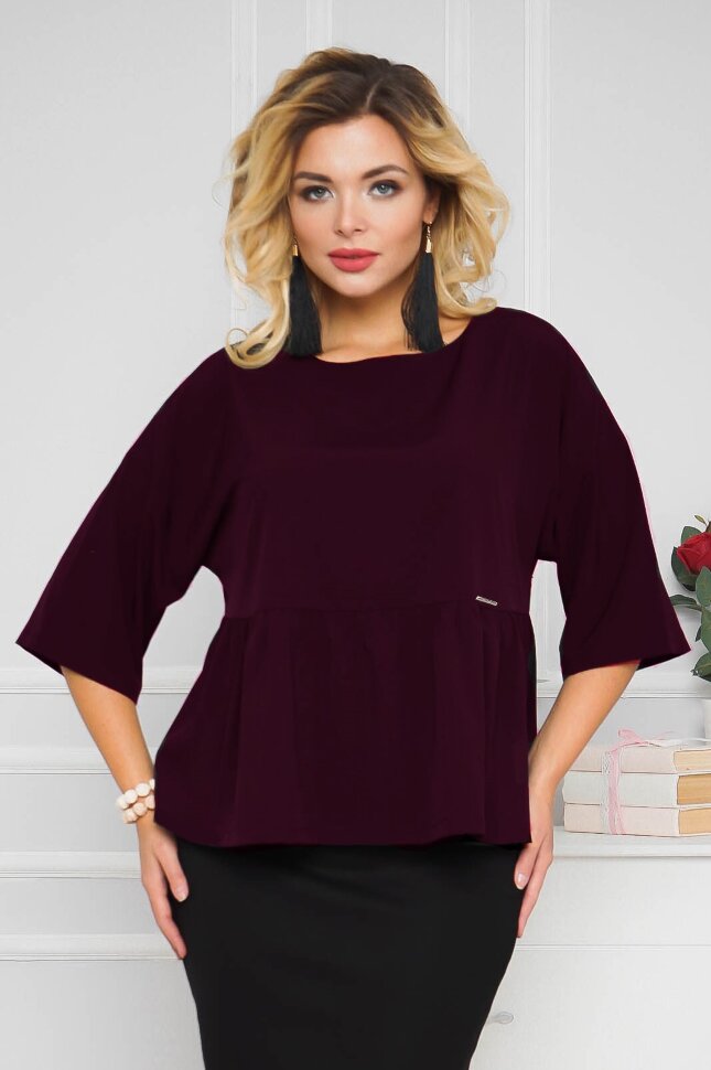 Блуза 028/1, красно-коричневый