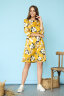 Платье 097/6 горчица/цветы