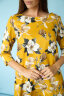 Платье 097/6 горчица/цветы