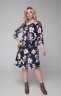 Платье 097/7 синий/цветы