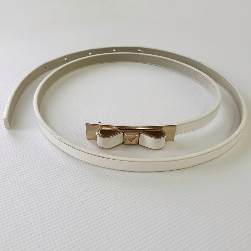 Ремень 966 белый/бант