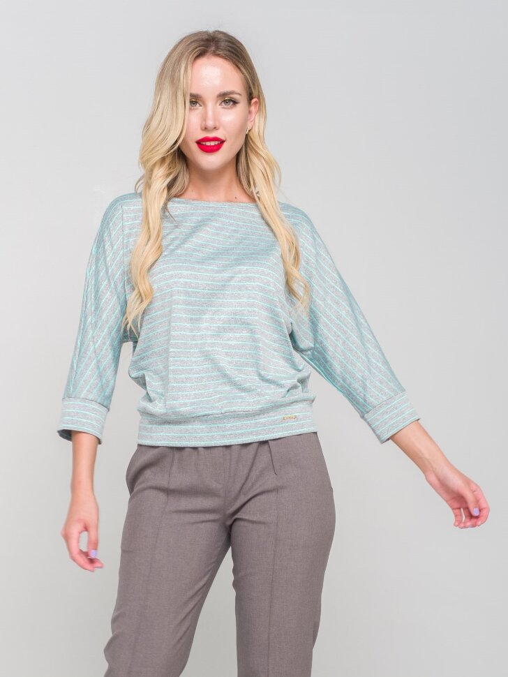 Блуза 202, серый/полоска