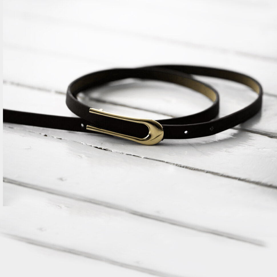 Ремень 968 черный/золото