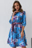 Платье 425/10, голубой/цветы