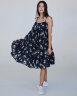 Сарафан 361/1, темно-синий/принт цветы