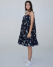 Сарафан 361/1, темно-синий/принт цветы