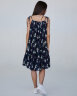 Сарафан 361/1, темно-синий/принт цветы