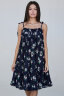 Сарафан 361/1, темно-синий/принт цветы