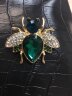 Брошь 931, зеленый жук