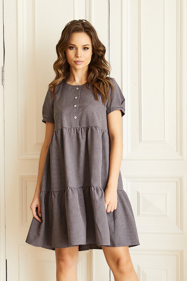 Платье 480/1, пыльная сирень/полоска