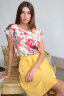 Костюм 2-354/1, охра/принт цветы