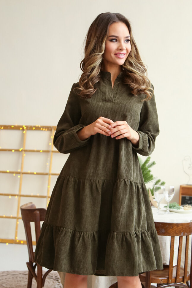 Платье 452, оливковый