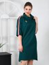 Платье 080/1, изумруд с лампасом