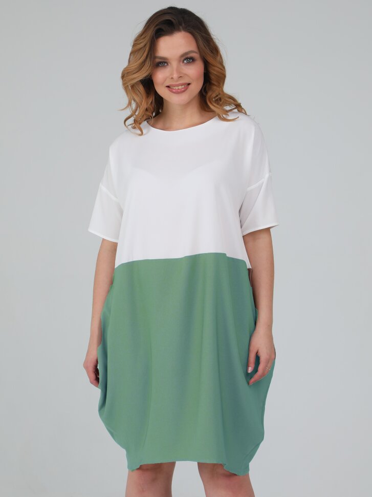 Платье 079/2-уценка, молочный/мята