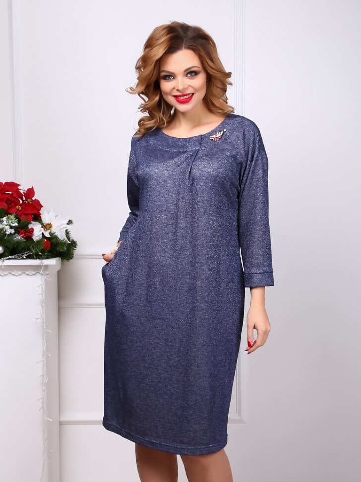 Платье 094, синий металлик