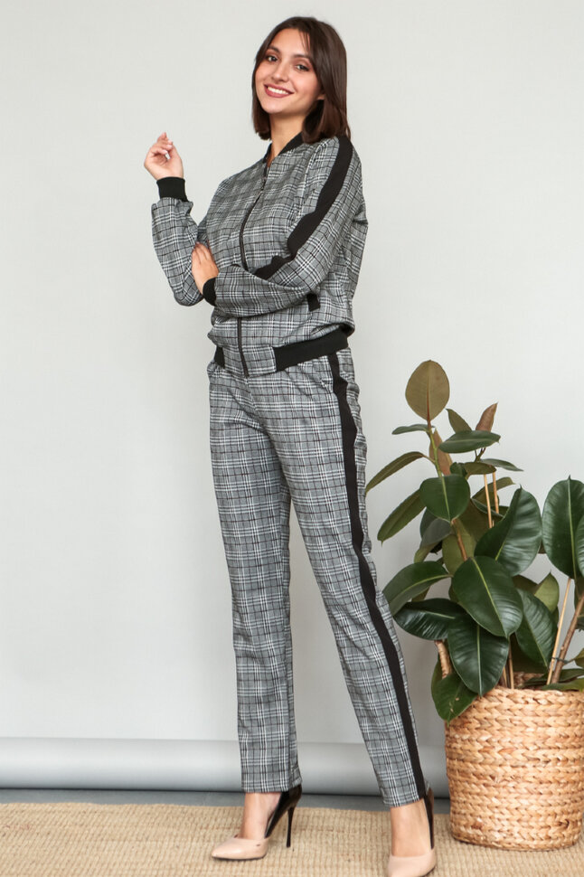 Костюм 2-410, серый/клетка