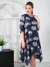 Платье 106/2, синий/цветы
