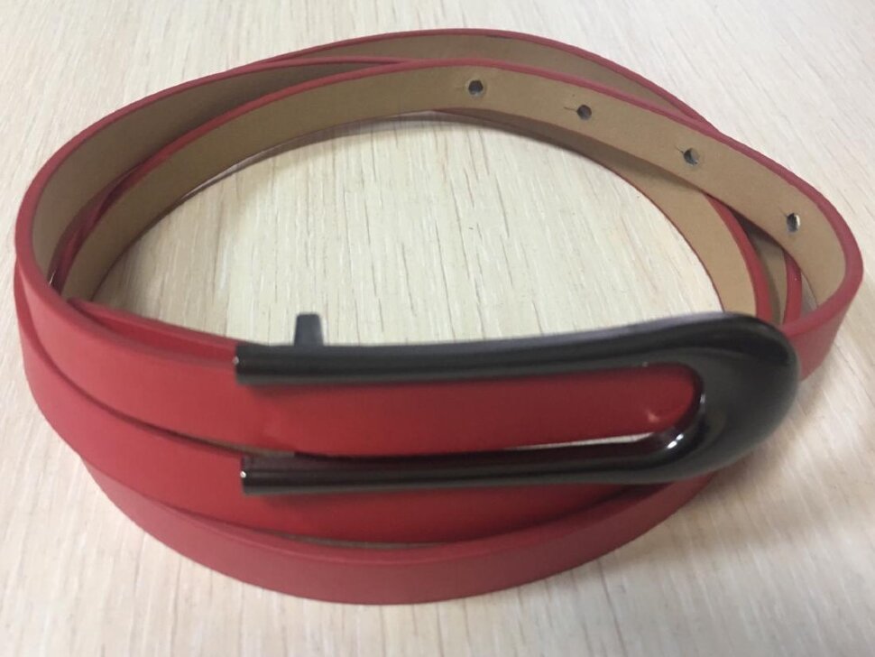 Ремень 933, красный/черная пряжка