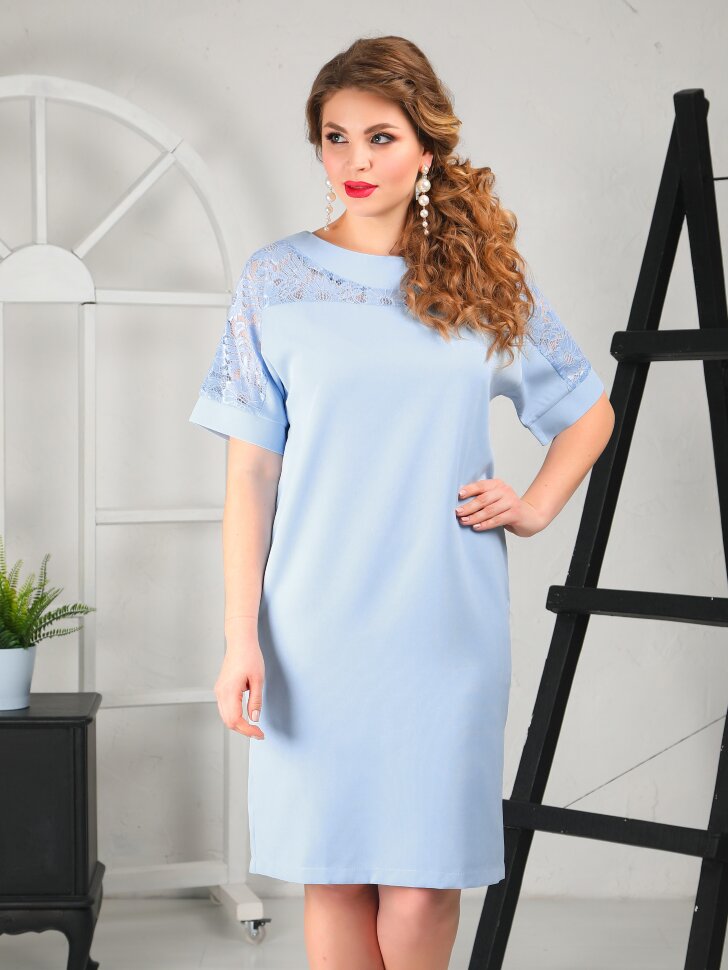 Платье 007/3-уценка д, голубой