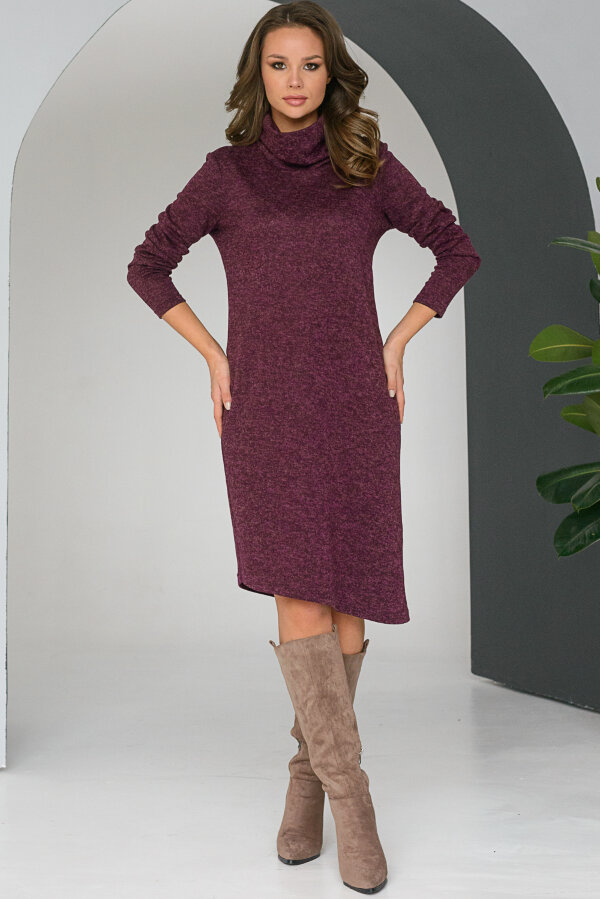 Платье 031-1, бордо/меланж