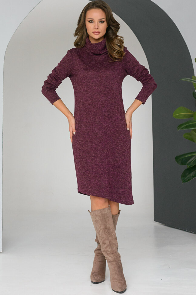 Платье 031-1, бордо/меланж