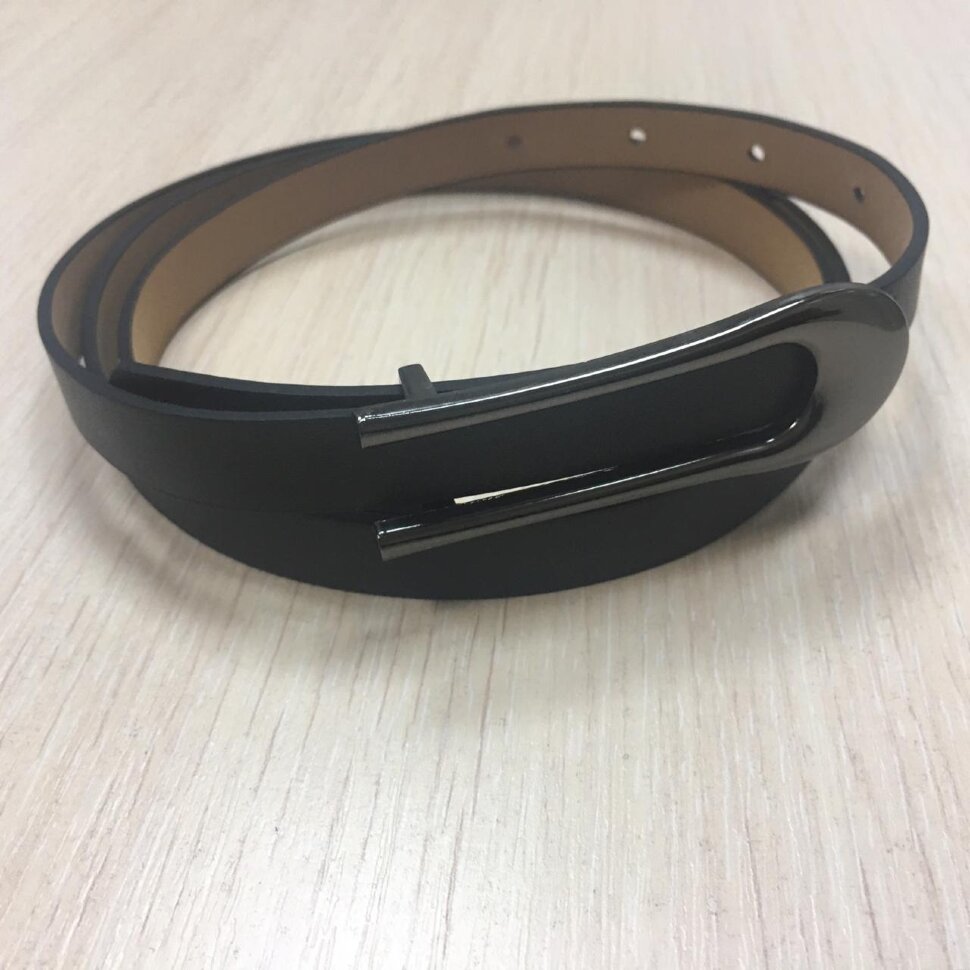 Ремень 937, черный/черная пряжка