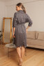 Платье 441, серый/абстракция