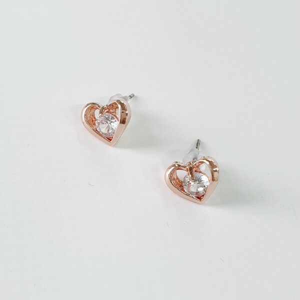 Серьги 989, сердце/камень