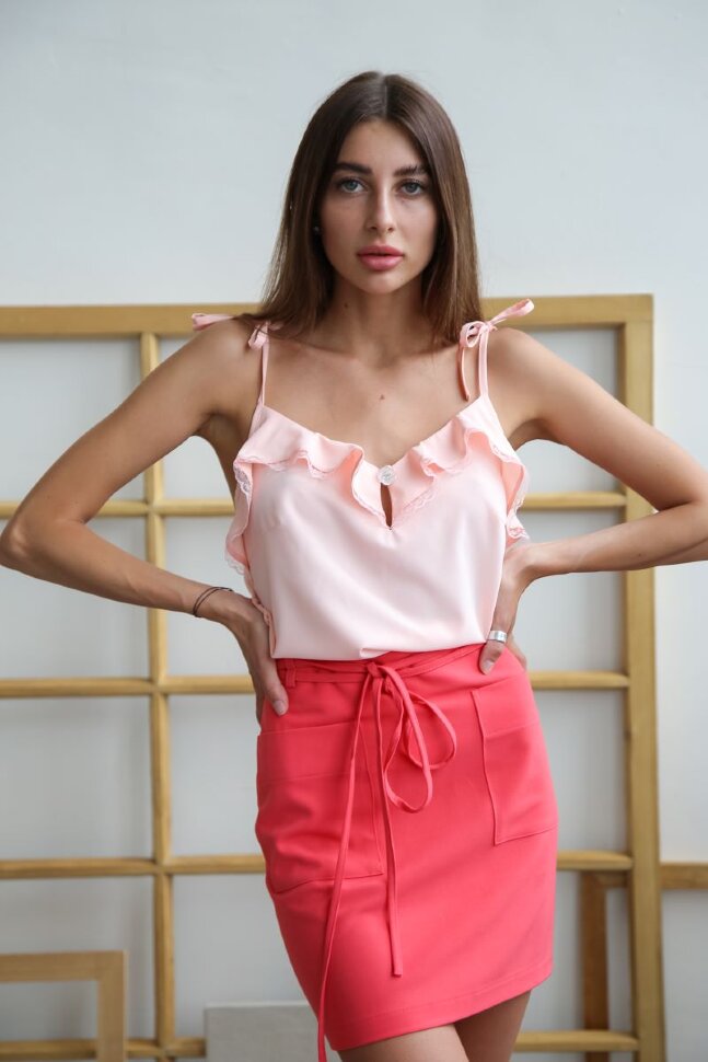 Костюм 2-375, персиковый/коралловый