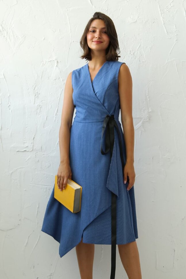 Платье 179/3, синий/полоска