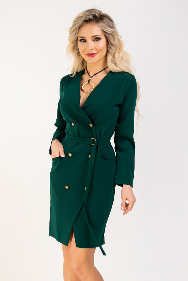 Платье 198-УЦ2 бутылочное стекло