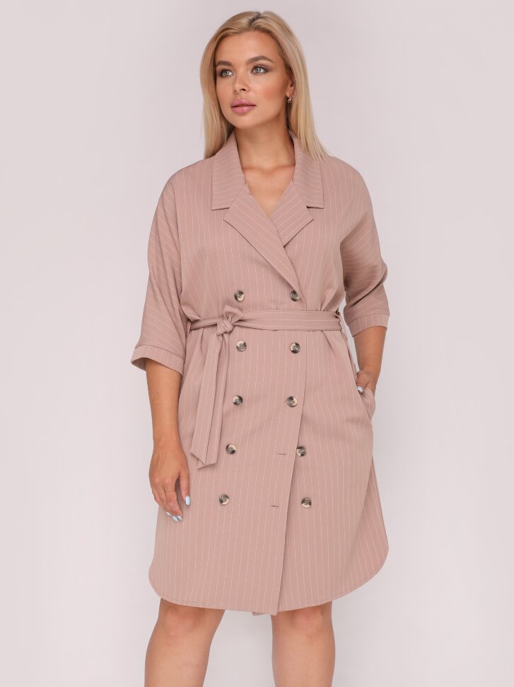 Платье 209 пудра/полоска