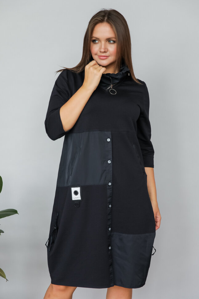 Платье 407-УЦ, чернильный