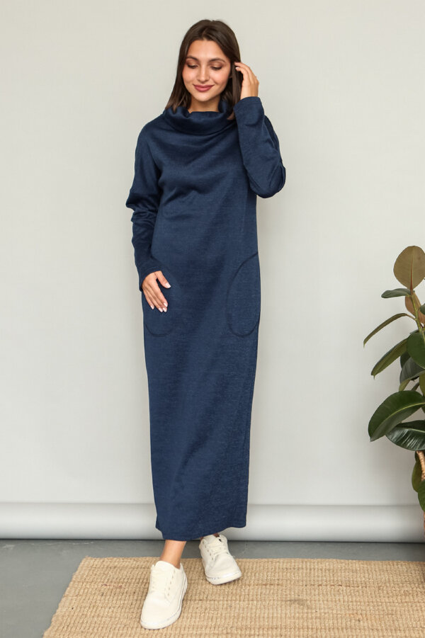 Платье 379/2, темно-синий меланж