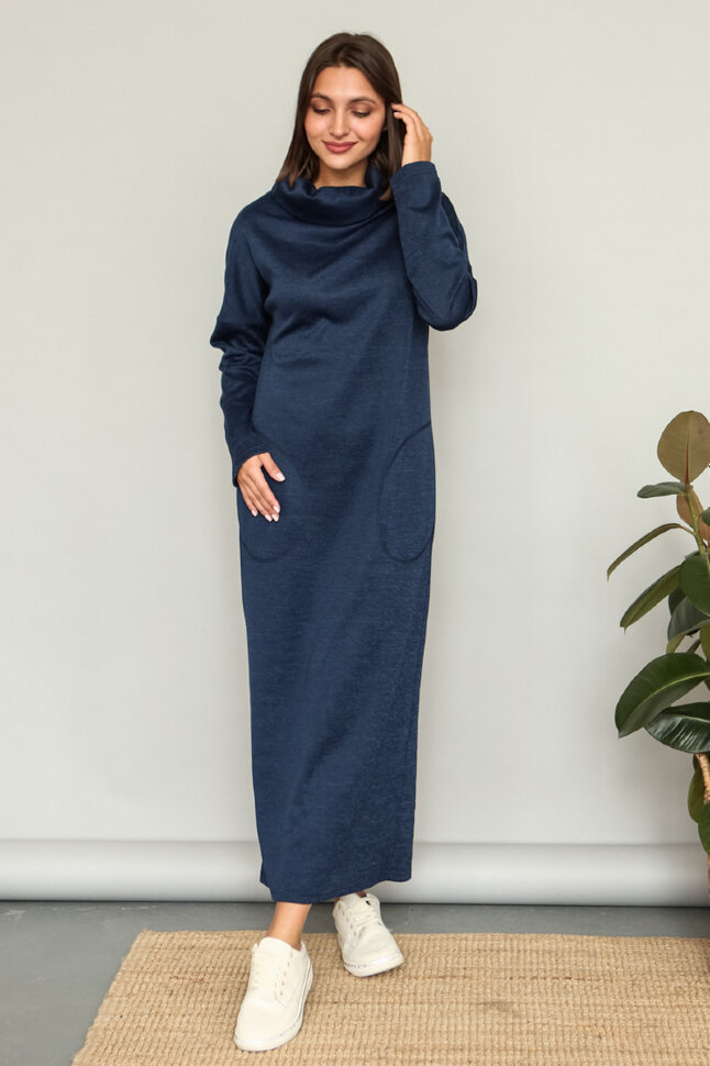 Платье 379/2, темно-синий меланж