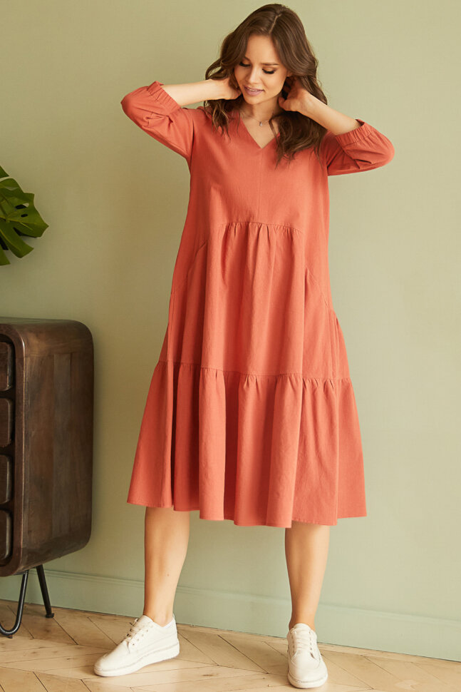 Платье 494/2, терракотовый